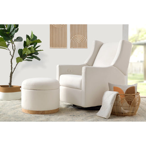 Babyletto Kiwi Electronic Recliner and Swivel Glider in Eco-Performance Fabric with USB port | Water Repellent & Stain Resistant