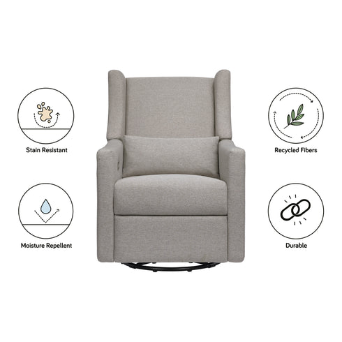 Babyletto Kiwi Electronic Recliner and Swivel Glider in Eco-Performance Fabric with USB port | Water Repellent & Stain Resistant