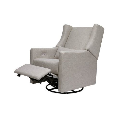 Babyletto Kiwi Electronic Recliner and Swivel Glider in Eco-Performance Fabric with USB port | Water Repellent & Stain Resistant