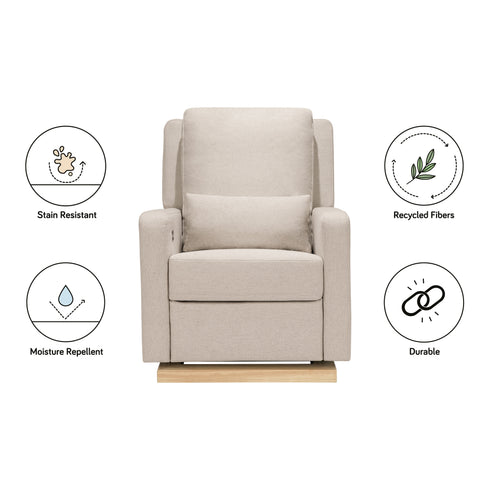 Babyletto Sigi Electronic Recliner and Glider in Eco-Performance Fabric with USB port | Water Repellent & Stain Resistant