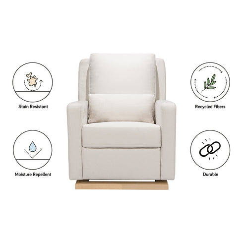 Babyletto Sigi Electronic Recliner and Glider in Eco-Performance Fabric with USB port | Water Repellent & Stain Resistant
