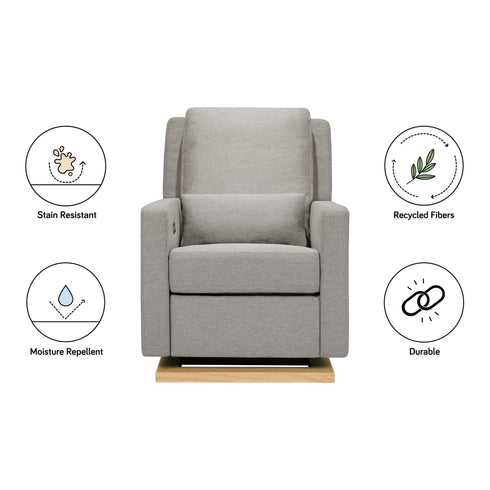 Babyletto Sigi Electronic Recliner and Glider in Eco-Performance Fabric with USB port | Water Repellent & Stain Resistant