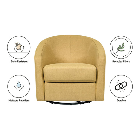 Babyletto Madison Swivel Glider in Eco-Performance Fabric | Water Repellent & Stain Resistant