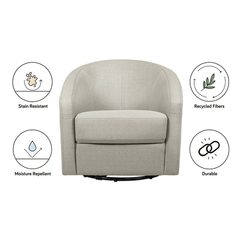 Babyletto Madison Swivel Glider in Eco-Performance Fabric | Water Repellent & Stain Resistant