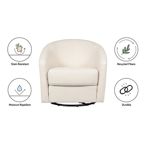 Babyletto Madison Swivel Glider in Eco-Performance Fabric | Water Repellent & Stain Resistant