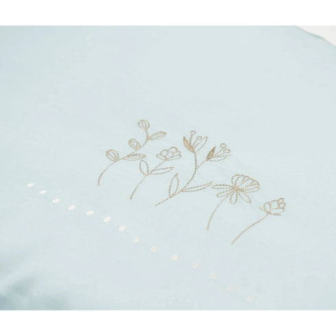 Mini Manilla Baby Asymmetrical Design Crib Set with Ecru/Vintage Blue