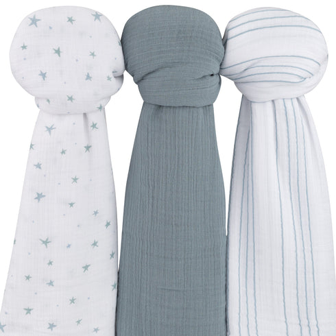 ELY`S & CO. Muslin Swaddle Blankets 3 Pack