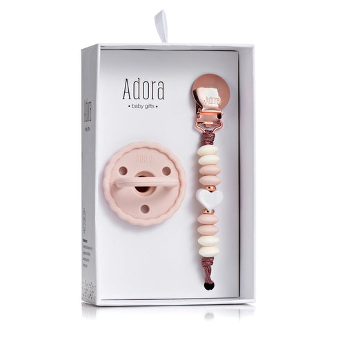 Adora Scalloped Girl Pacifier Gift Set