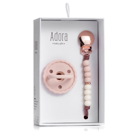 Adora Scalloped Girl Pacifier Gift Set