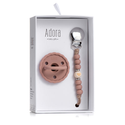 Adora Scalloped Girl Pacifier Gift Set