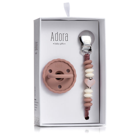 Adora Scalloped Girl Pacifier Gift Set