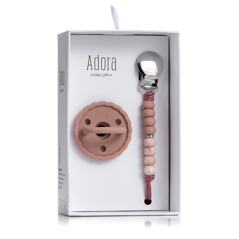 Adora Scalloped Girl Pacifier Gift Set