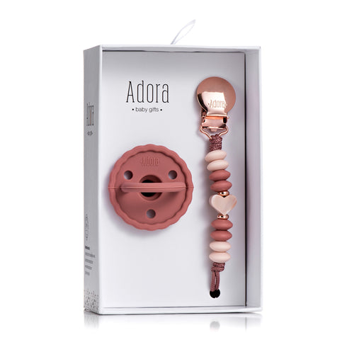 Adora Scalloped Girl Pacifier Gift Set