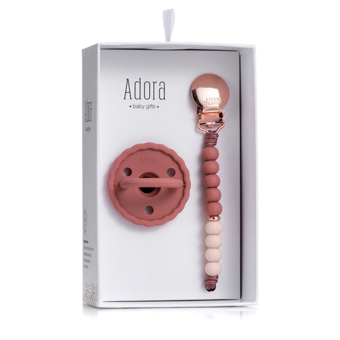 Adora Scalloped Girl Pacifier Gift Set