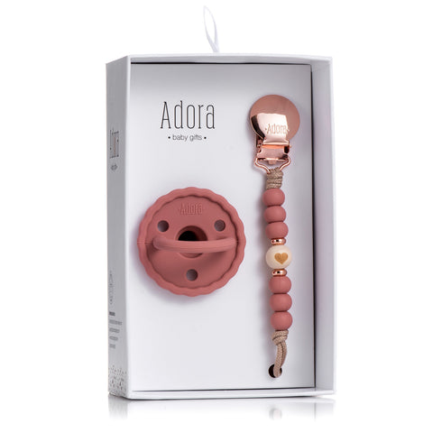 Adora Scalloped Girl Pacifier Gift Set