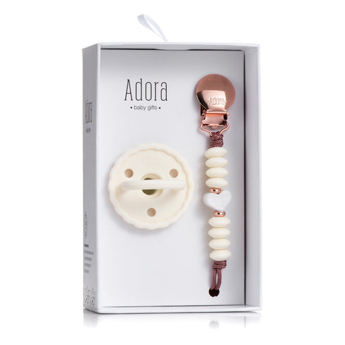 Adora Scalloped Girl Pacifier Gift Set