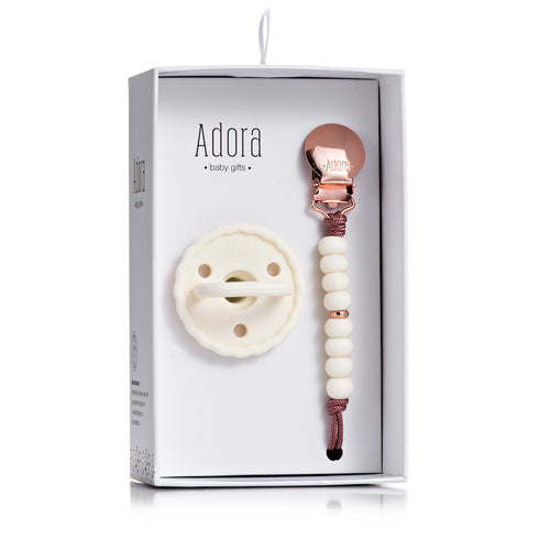 Adora Scalloped Girl Pacifier Gift Set