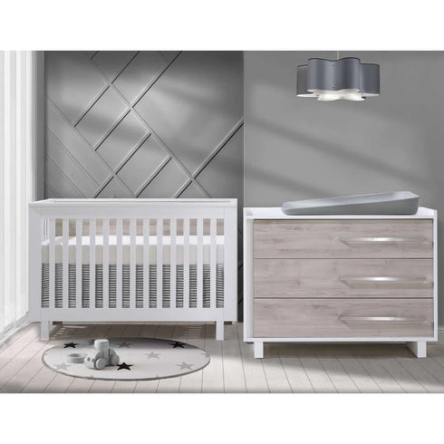 Tulip Urban Collection Convertible Crib and 3 Drawer Dresser (2 piece set)