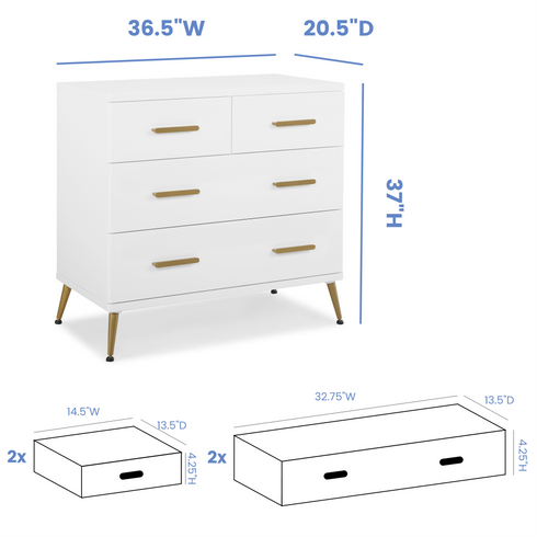 Delta Sloane 4 Drawer Dresser With Changing Top