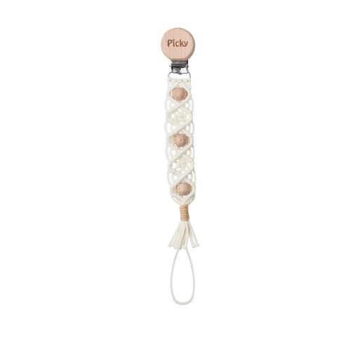 Picky Pacifier Clip With Wood Beads