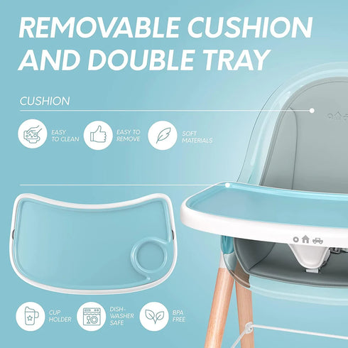Children Of Design 6 in 1 Deluxe High Chair w/cushion