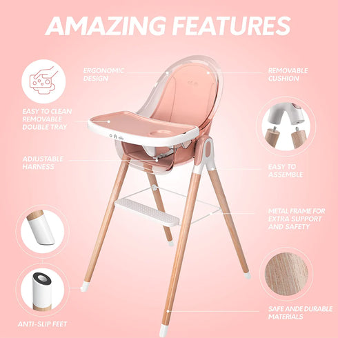 Children Of Design 6 in 1 Deluxe High Chair w/cushion