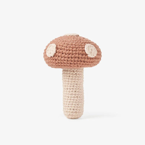 Elegant Baby Mushroom Knit Baby Rattle