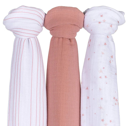 ELY`S & CO. Muslin Swaddle Blankets 3 Pack