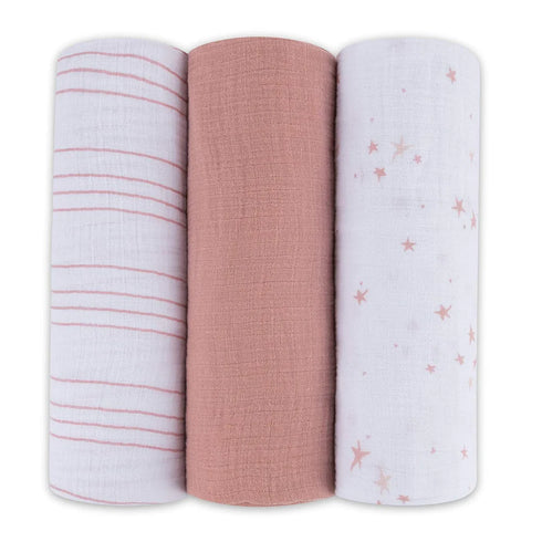 ELY`S & CO. Muslin Swaddle Blankets 3 Pack