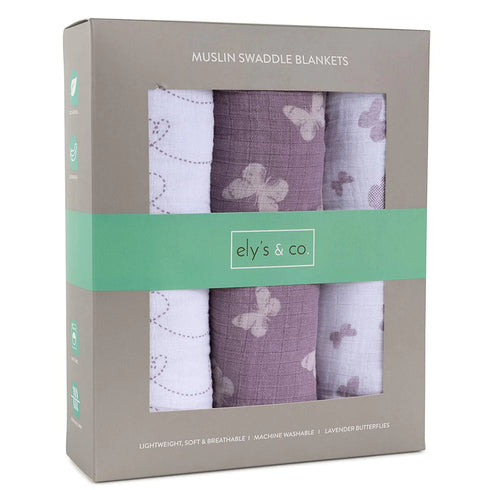 ELY`S & CO. Muslin Swaddle Blankets 3 Pack