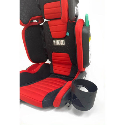 Mifold fit-and-fold booster seat clip-on-cup holder