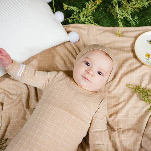 Tricot Bebe Checked Footie Set
