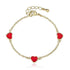 Pearls 'n' Jewels 3mm Gold/Red w Heart Bracelet