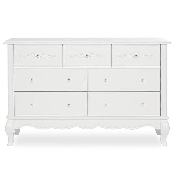 Evolur Aurora 7 Drawer Double Dresser in Frost White  Twinkle Baby Boutique