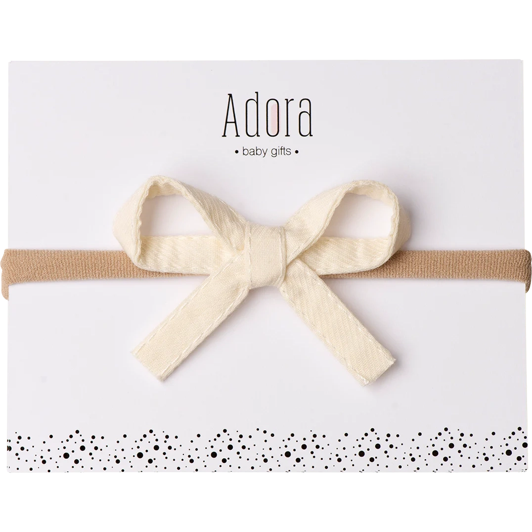 Adora Ribbon Bow Headband - Ivory