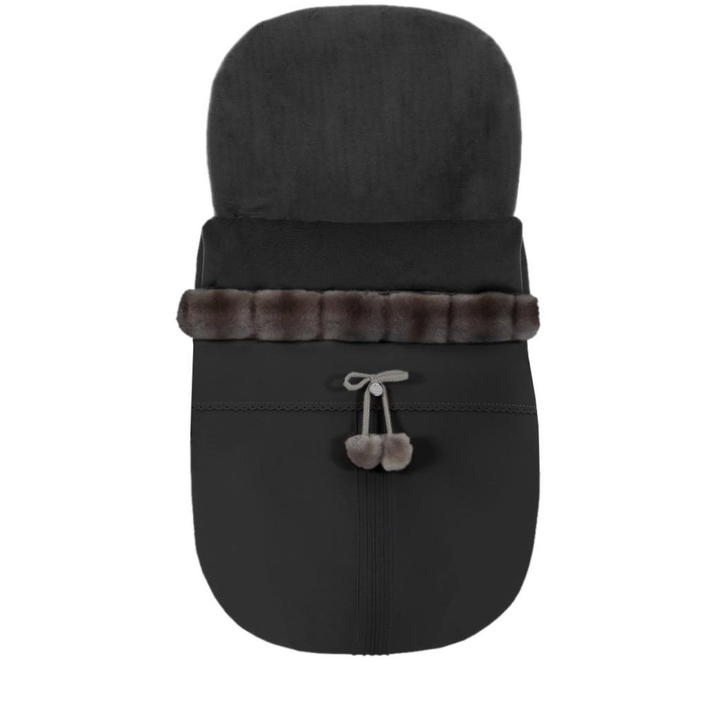 Uzturre Fur and Black Leather Winter Footmuff – Twinkle Baby Boutique