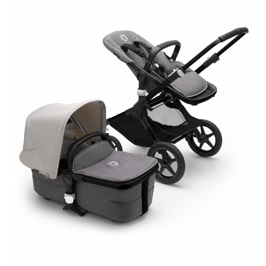 bugaboo fox 3 white Bugaboo Fox 3 Complete Stroller, Black/Grey Melange / Stormy Blue